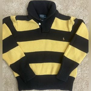 Polo by Ralph Lauren Navy and Yellow Knit sweater. Size 6